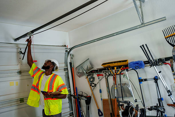 Professional Garage Door Panel Replacement technician working in Kirby, TX